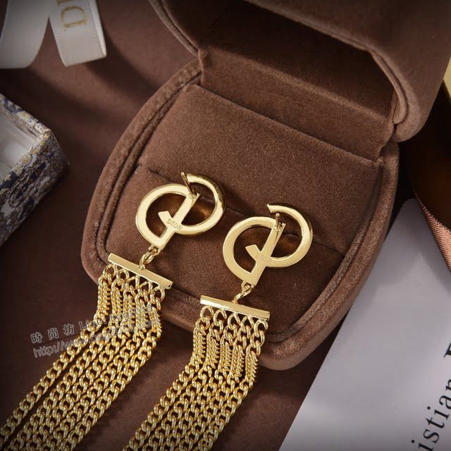 Dior飾品 迪奧經典熱銷款CD流蘇耳釘耳環  zgd1496